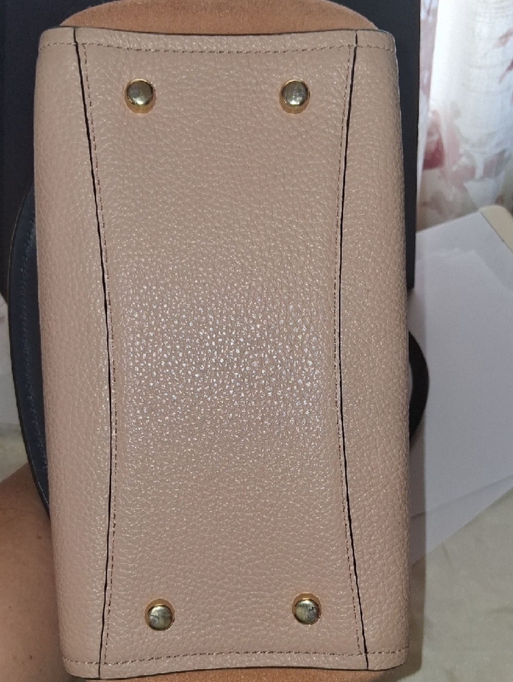 Coach Faye Leather & Suede Crossbody — NAVY BLUE & TAN - Picture 10 of 16
